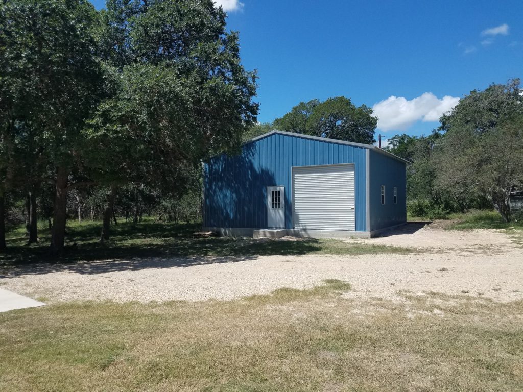 The finished shop building.