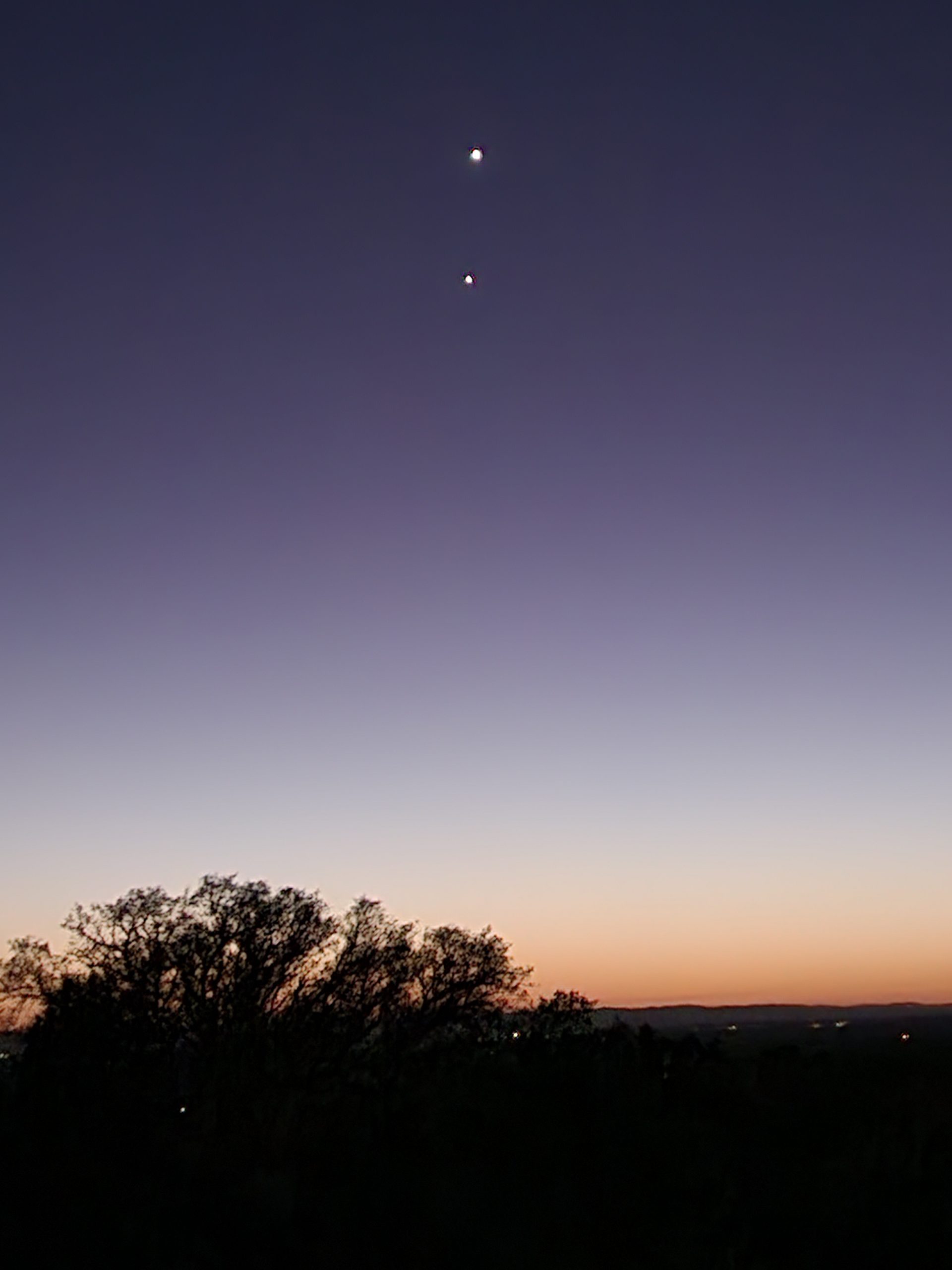 Venus over Mercury at Twilight
